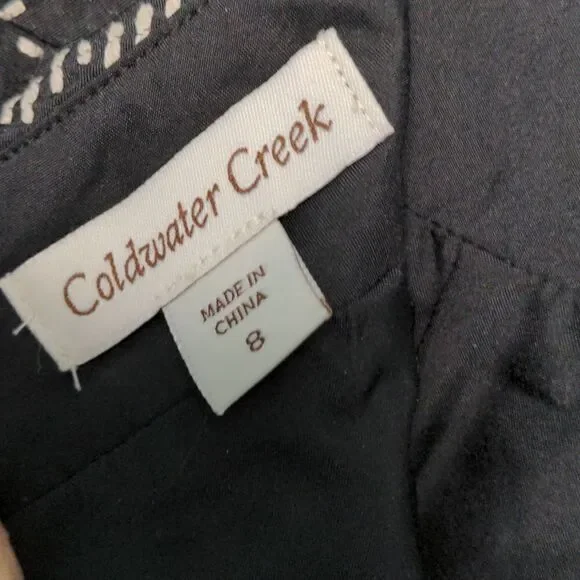 Coldwater Creek Black + White Diamond Motif Midi Pencil Skirt Sz 8 - Picture 5 of 8